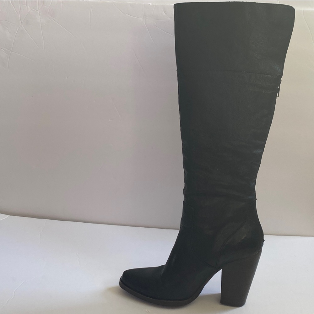 Leather Steve Madden Black Knee High Heeled Boots Women’s 8 - Picture 7 of 11